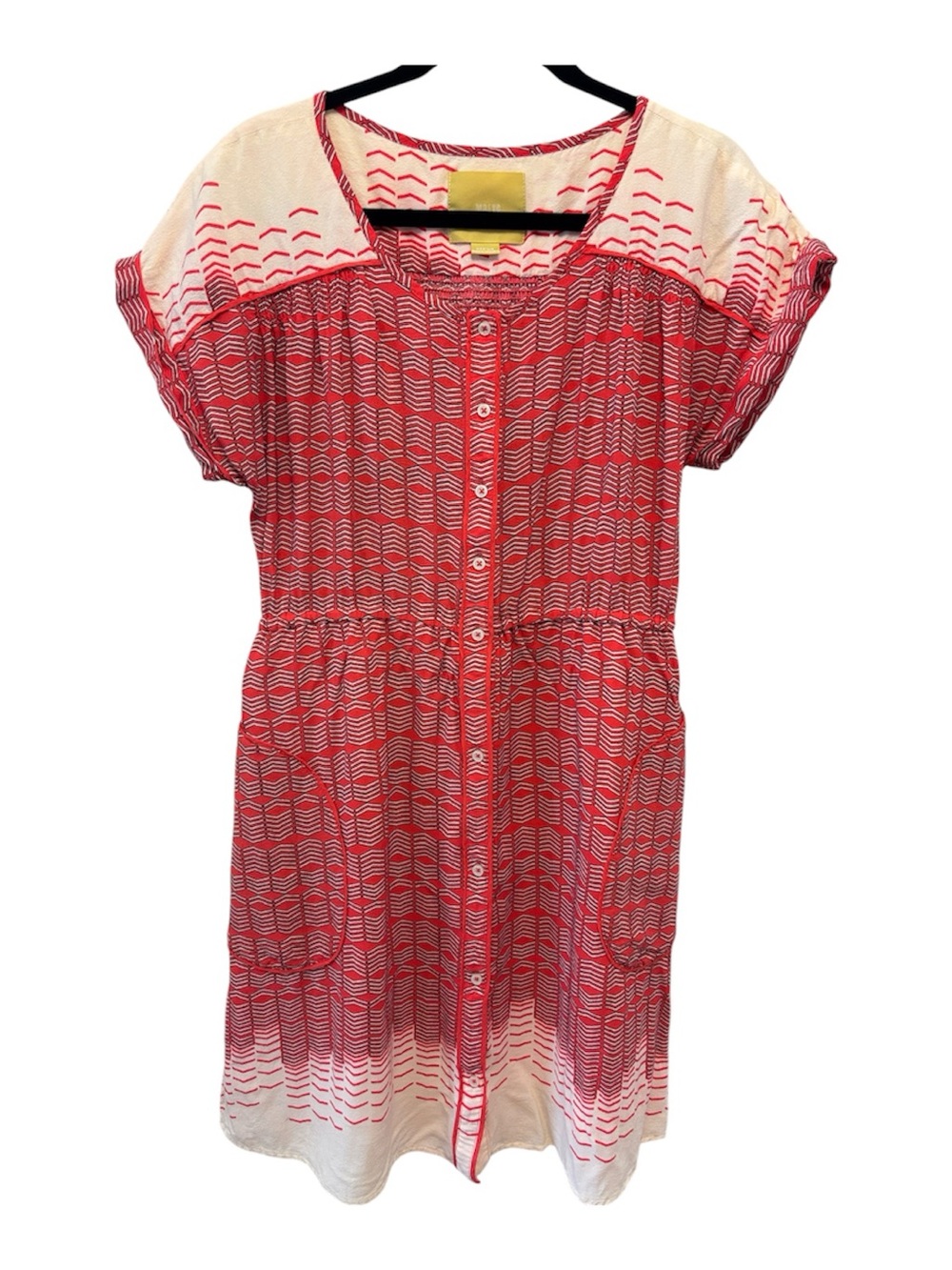 Anthropologie Maeve Veronia Geometric Chevron Print Shirt Dress Size M
